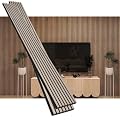 Eazart 3D Wood Slat Acoustic Wall Panels - Decor with Acoustic Felt Backing, Sound-Absorbing, Noise Reduction Trim, Size 94.5x23.6 inches per Box, Covers 23.6 sq ft, 2 Packs, Walnut