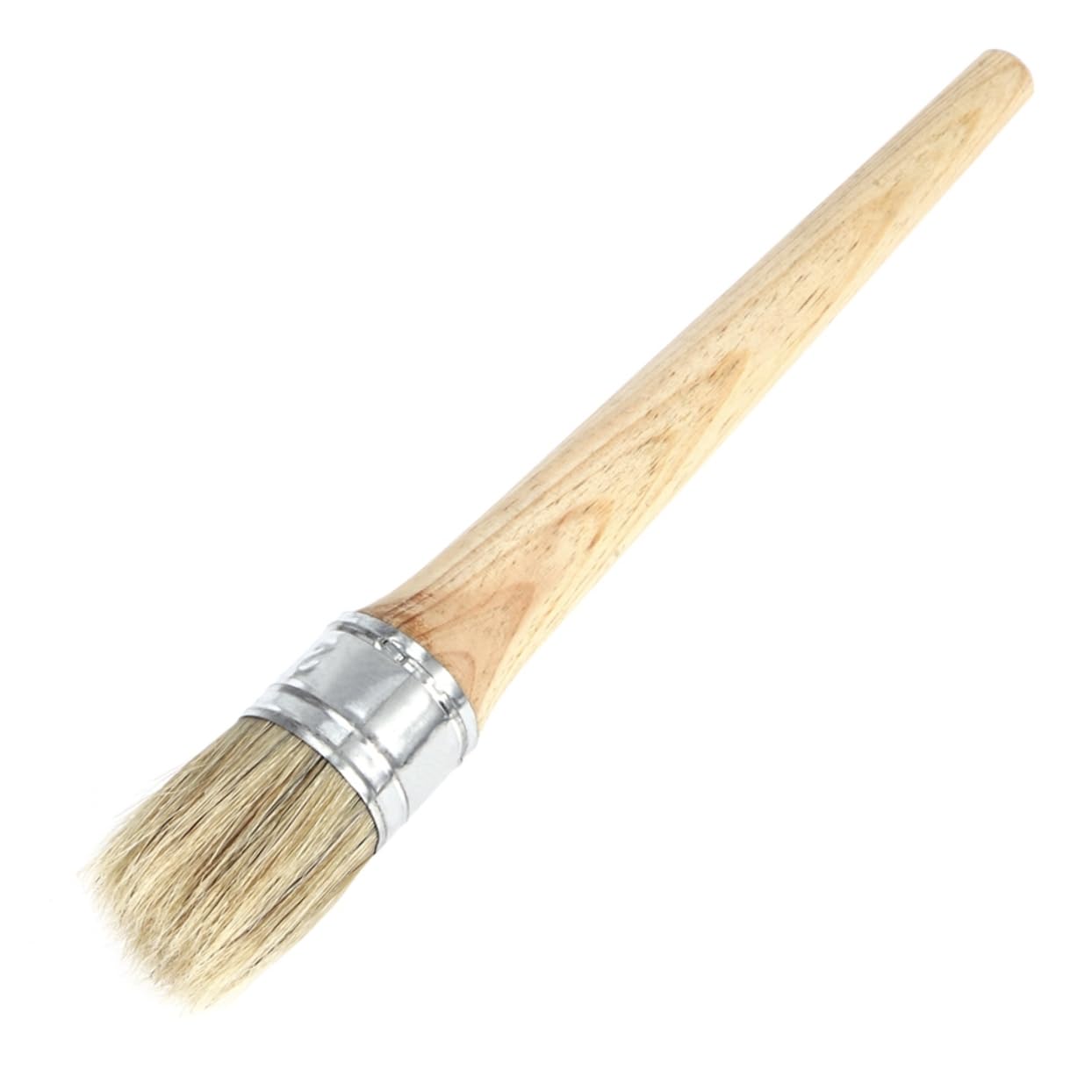 NUOBESTY Pinceau Rond à Manche Long en Bois, Lot de 4 Pièces