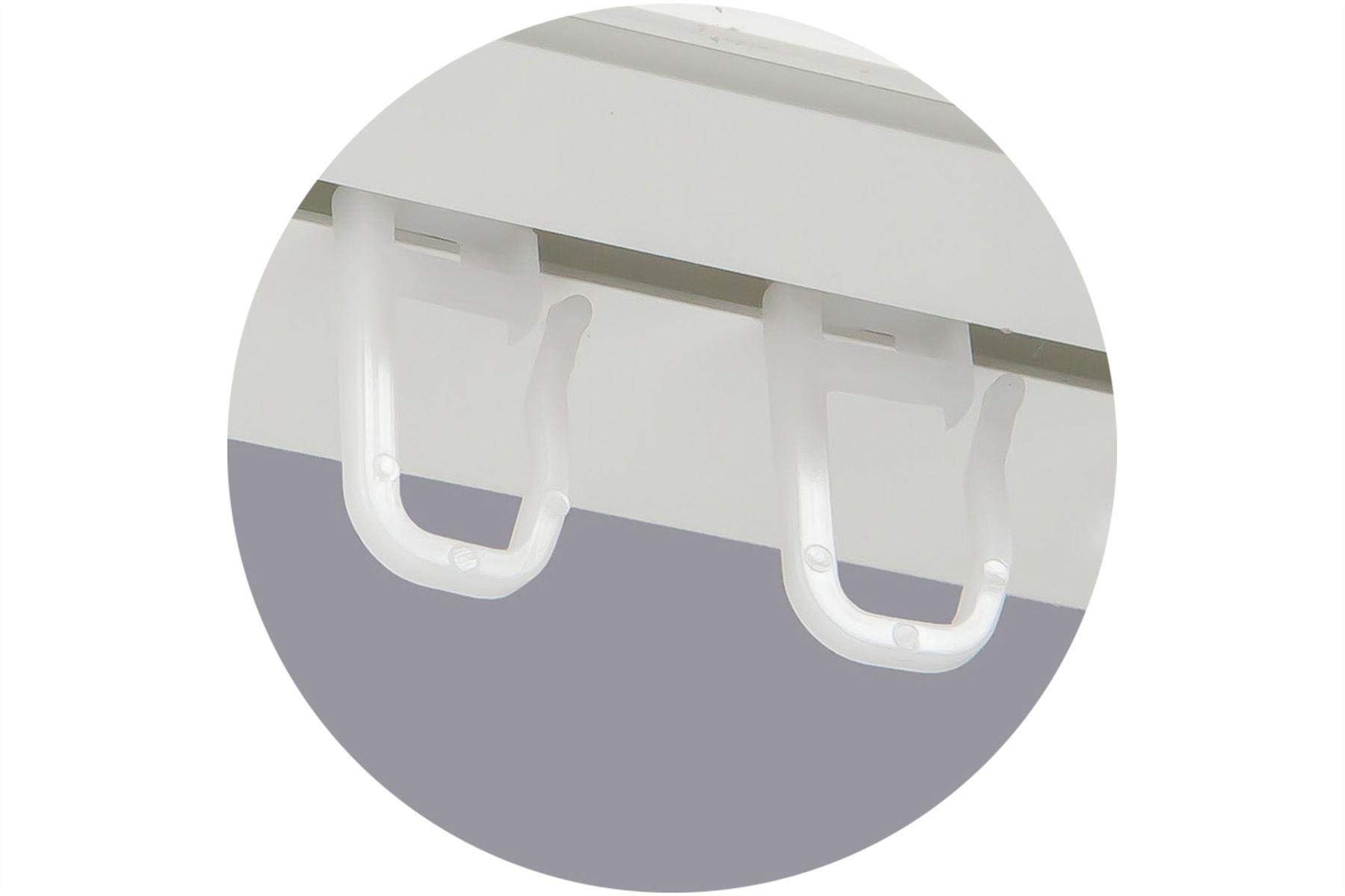 Proper Tools PVC Curtain Pole Rail Track Hooks - 10 PCS White - Accessories for Curtain Rail Track