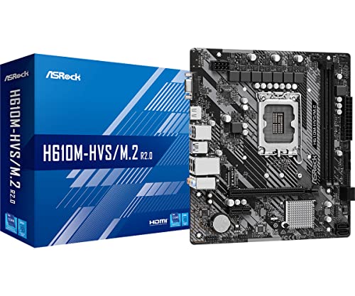 Placa Mãe AsRock H610M-HVS/M.2 (LGA 1700/2xDDR4/HDMI/VGA/M.2/USB 3.2)