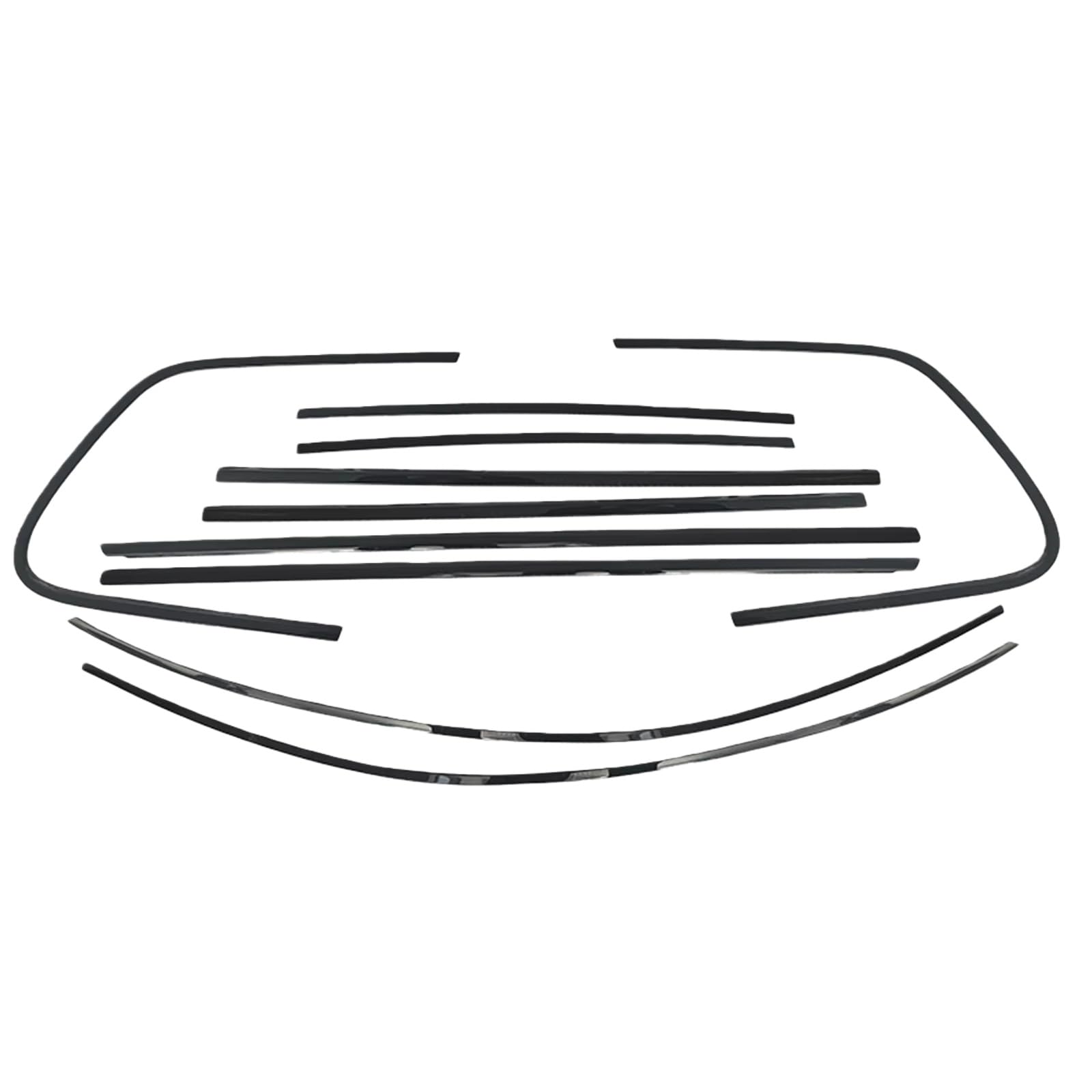 Mzxygkli One Color Car Window Weather Strip 10Pcs Exterior Window Trim Strip Piano Black Car Door Moulding Deocrative Seal Weatherstrip For Touareg 2011-2018