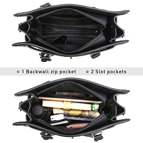 Image of Purses and Handbags for Women Top Handle Satchel with Wallet Shoulder Bags Two Tone 2pcs | with Wallet