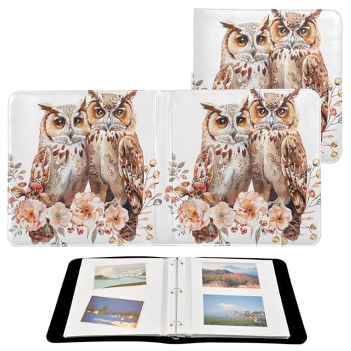 Álbum de fotos adhesivo DIY Scrapbook álbum lindo búhos con encuadernación de 3 anillas 40 páginas 8x10 para recuerdos miniatura 2