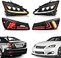 MOSTPLUS LED Projecctor Headlight + Smock Tail light Compatible for Lexus IS350 IS250 ISF Model 2006-2012 (Amber Reflector)(Set of 4)