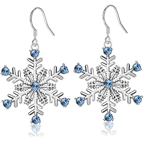 LYTOPTOP Silver Snowflake Dangle Earrings Cover