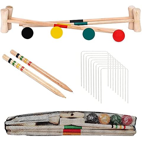 Crystals 4 Player Wooden Mallet Croquet Set Cover
