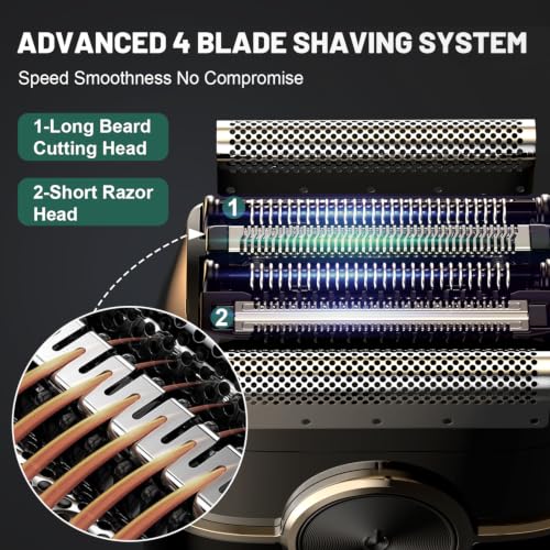 Image of Electric Foil Shavers for Men: 4 Floating Blades & Dual Speed