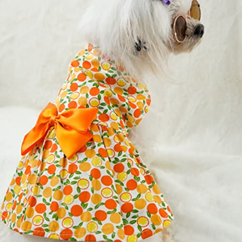 Cute Dog Princess Dress Dog Dress Cat Dress Suit Soft Breathable Dog Pure Cotton Fruit Dress And Dog Summer Dress For Small Medium And Large Dog Girl Puppies Lightweight Pet Dress #TOP4