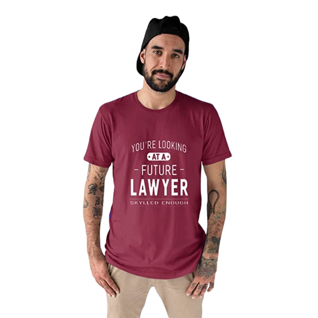 GenericShopic Hub Men's Looking at a Future Lawyer Printed Cotton Half Sleeve Tshirt