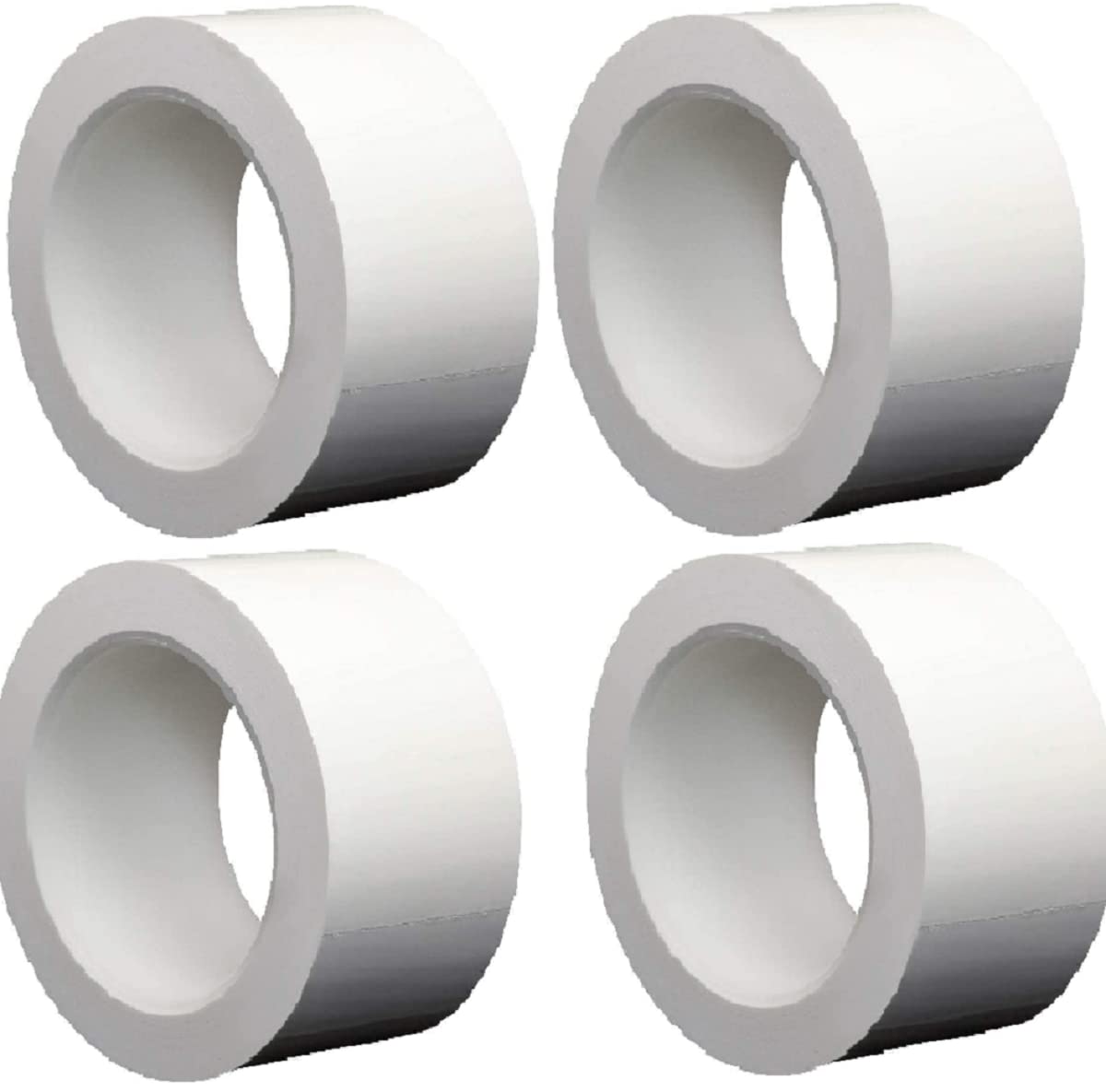 PVC Cleanroom Tape from StaticTek | Clean Plastic Core | Strong Synthetic Rubber Adhesive | White | 36 Yard Roll (2 Inch Pack of 4)