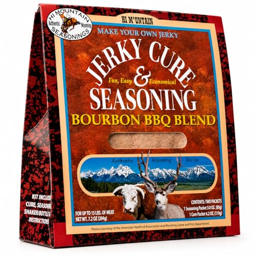 Hi Mountain Jerky Seasoning and Cure Kit | BOURBON BBQ BLEND Beef Jerky Seasoning | Perfect for...