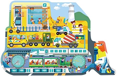 Home 147 Kids Puzzles for Kids 4-8, 8-10, 100 Piece Bulldozer Vehicles Shaped Jigsaw Puzzles for Children, Fun Educational Learning Gifts Boys & Girls, Kids Intellectual Development Toys 4-8 Years Old Gift