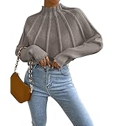 Verdusa Women's Dolman Long Sleeve Mock Neck Sweater Pullover Top