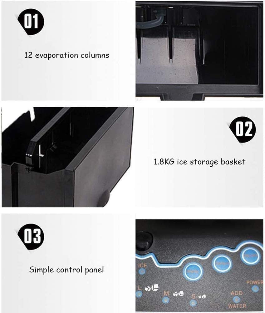 Portable Ice Machine Countertop, 55 Lbs In Ice 24 Hrs & 3 Size (L/M/S), 12 Ice Cubes Ready In 8 Mins, Home Party, Semi-Auto Cleaning on Fridge.com - View 4