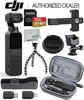 DJI 2019 Osmo Pocket Handheld 3 Axis Gimbal Stabilizer with Integrated Camera Essentials