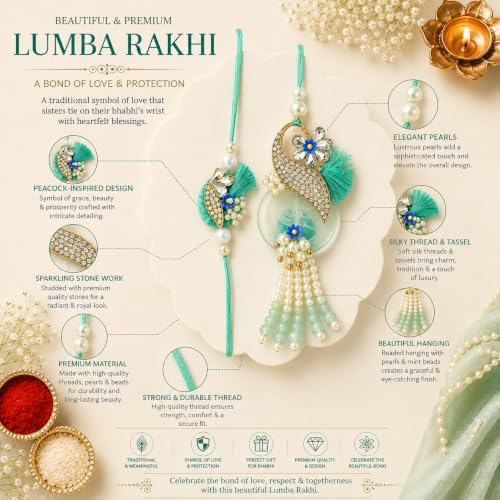 Image of CraftVatika Rakhi for Brother and Bhabhi, Designer Couple Rakhi Gift Combo for Brother Men Bhaiya, Premium Rakhis for Rakshabandhan, Lumba for Bhabhi, Best Wishes Card Tillak Set with Magnet Gift Set