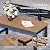 SUNSHINE VALLEY HDPE Outdoor Patio Furniture 4-Piece Set, All Weather Modern Patio Conversation Sets with Wood-grain Extended Table, Outdoor Patio Couch Set, Black Frame with Beige 4.7" Thick Cushions