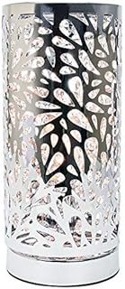 Unique and Beautiful Chrome Plated Table Lamp with Strings of Crystal Beads Creating Stunning Floral Effect on The Table by Happy Homewares