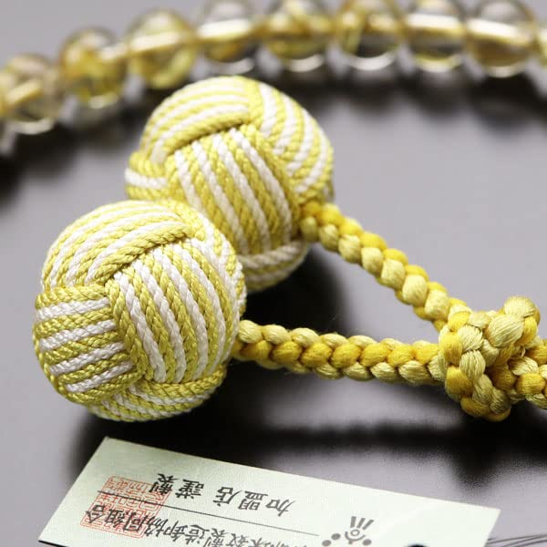 お念珠ゴールドルチル Amazon | 念珠ドットコム 数珠 女性用 約7ミリ ルチルクォーツ 2色梵天