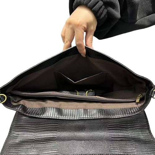Image of Women Classic Crocodile Pattern Faux Leather Clutch Purse Oversized Female Shoulder Bag Messenger Handbag
