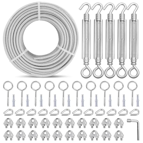 1/8" Wire Rope Tensioner Kit, PVC Coated Galvanized Steel Cable