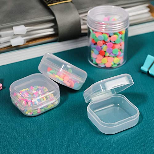 Image of DUOFIRE Small Containers with Lids 24 Packs Plastic Box Clear Small Storage Containers Bead Organizer for Beads, Crafts, Jewelry, Items (1.38x1.38x0.7 Inches)