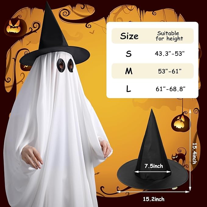 Purple Star Kids' Ghost Cloak Costume - Halloween Witch Hat & Cape - Cosplay Role Play, Fancy Dress Party Accessory - Image 3