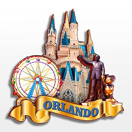 Imán decorativo de madera de Orlando Florida USA pequeño