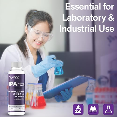 Image of OTICA Isopropyl Alcohol (IPA) | Pure Rubbing Isopropanol for Cleaning Electronics, Surfaces, Medical, Technical Use, Glass, De-icer, Painting & More | Pure without mixing (500 ML (Pack of 1))