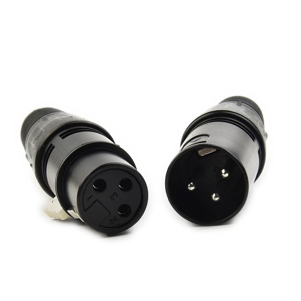 10 Connettori XLR 3 Pin Maschio/Femmina - Per Cavi Microfono E Audio DMX - Ottone - Foto 9