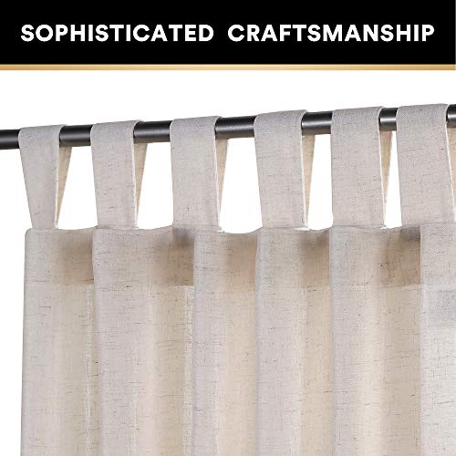 Elegant Linen Curtains for Living Room - Energy Saving Light Filtering