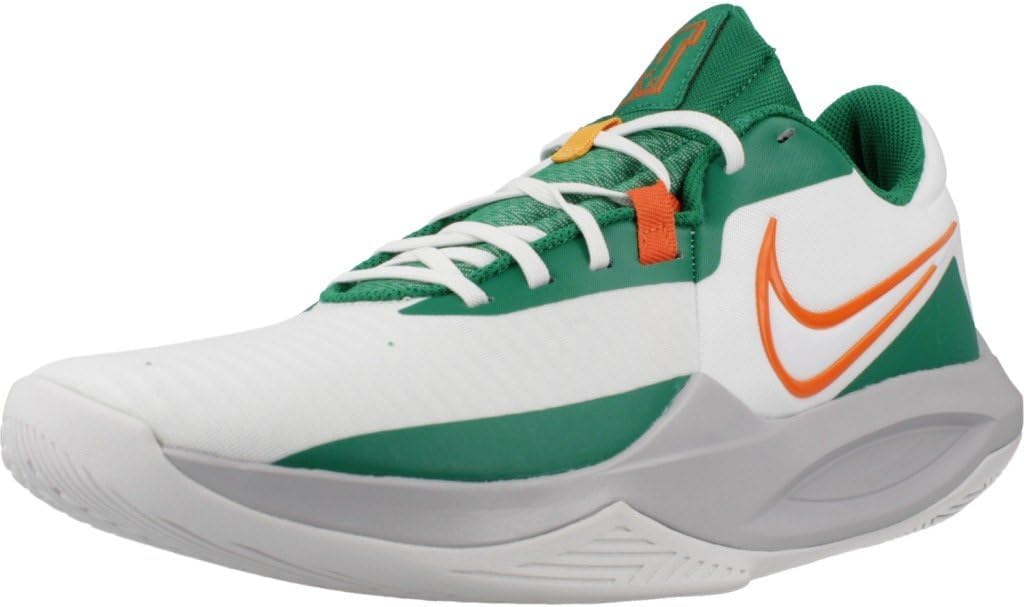 Nike Precision 6 Basketball Shoes (DD9535-103, White/Malachite/Sundial/Safety Orange) Size 12