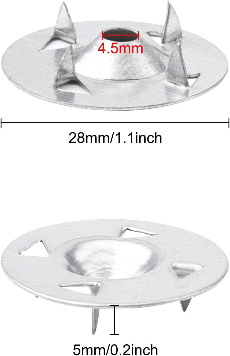 Fuyamp 200pcs Easy Fix Washers 4-Claw Washers Nail Gaskets for Gypsum Board Extruded Plate Insulation Thermoboard Fixed Backer Boards - Image 3