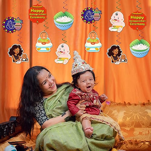 Image of Party Propz Shubh Annaprashan Decoration Items Swirls - 12Pc Annaprasana Decoration Items, Rice Ceremony Swirls and Cutouts, Rice Ceremony Decorations Items(Cardstock)
