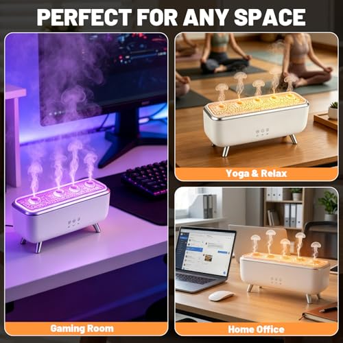 Diffuseur d'arômes méduse lumineuse humidificateur cocon de sérénité - 8