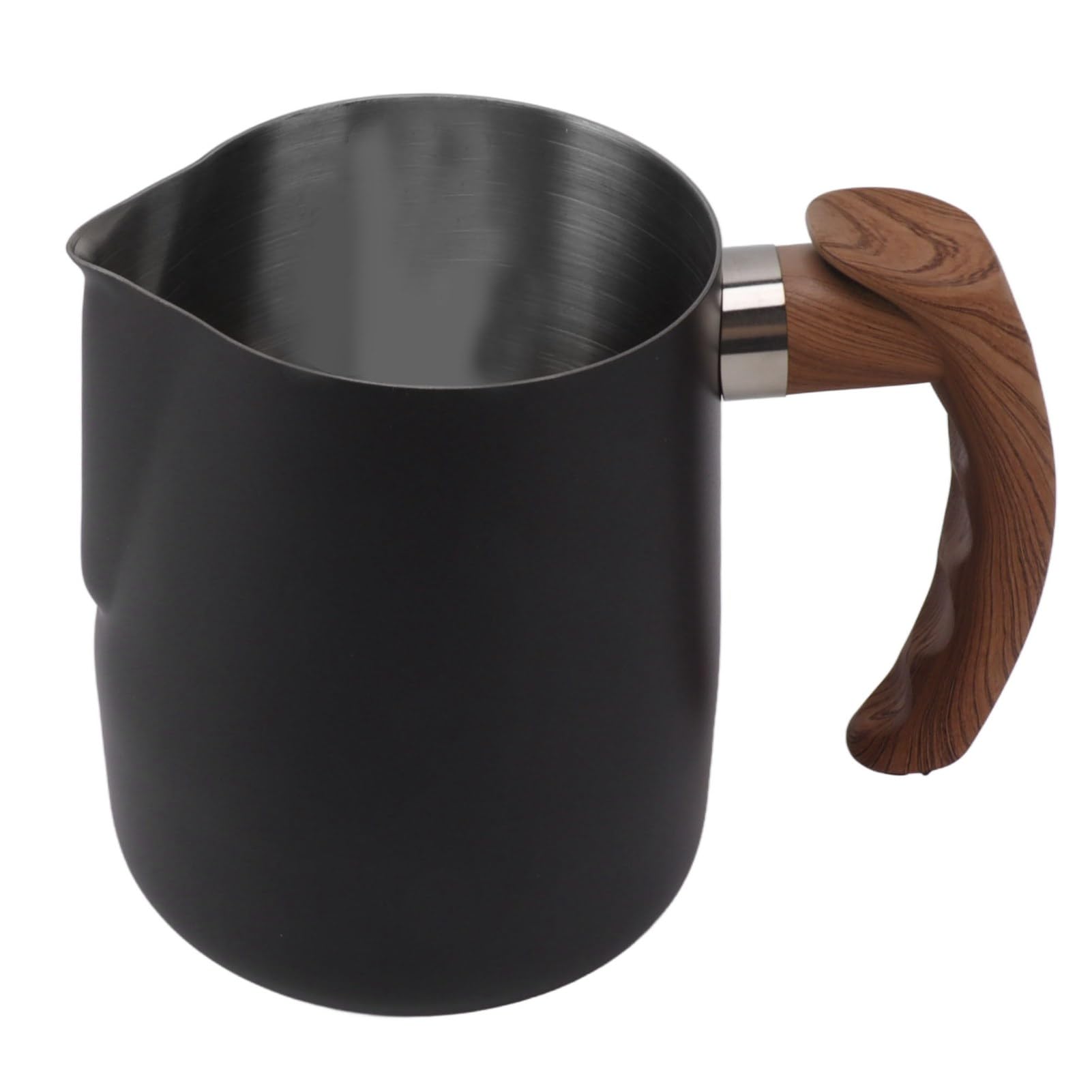 Milk Frothing Pitcher, Stainless Steel Steaming Pitcher Milk Frother Cup with Scale for Espresso Cappuccino Latte Coffee Art, Heat Handle (600ml)