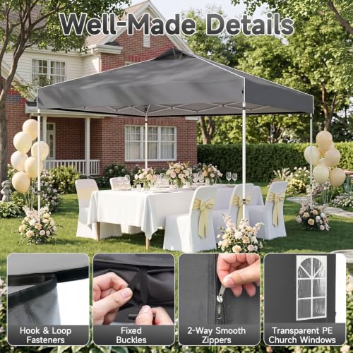 Image of Tangkula 10x10 FT Pop Up Canopy with Center Lock