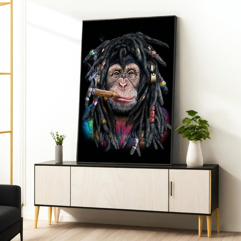 Impressions de singe abstrait et posters muraux d'animaux 40x60cm