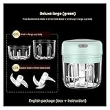 Mini und tragbar: 100 ml / 250ml Kapazität, einzigartige Innenwandgestaltung, weniger Inhaltsstoffe können leicht gehackt werden, bequem für kleine und empfindliche Bedürfnisse.Der MINI-Handbuch Hubschrauber hat Vorteile von Wirtschaft, Praktikabilität, Kompaktvolumen und tragbar.