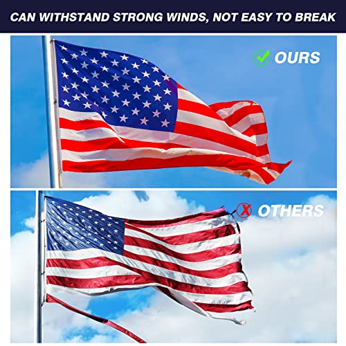 American Flag 4X6 Ft Outdoor Heavy Duty, 210D Usa Flags Outdoor Strongest Longest Lasting Vivid Color And Uv Fade Resistant, Luxury Embroidered Stars Sewn Stripes With Brightly Colored Brass Grommets #TOP1