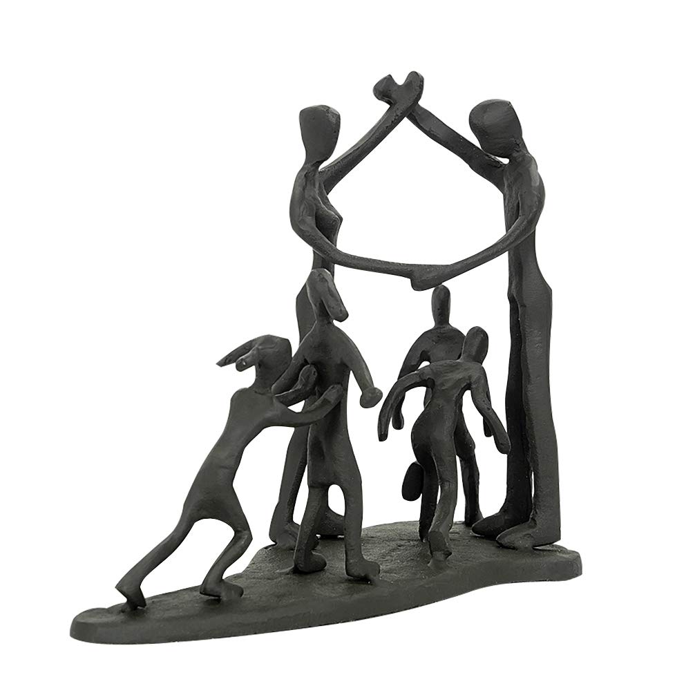 Dreamseden Famille de 6 Figurines, Sculpture familiale, décoration d'intérieur, Cadeaux pour Les familles, Statue de Famille en Fonte pour Anniversaire, Noël