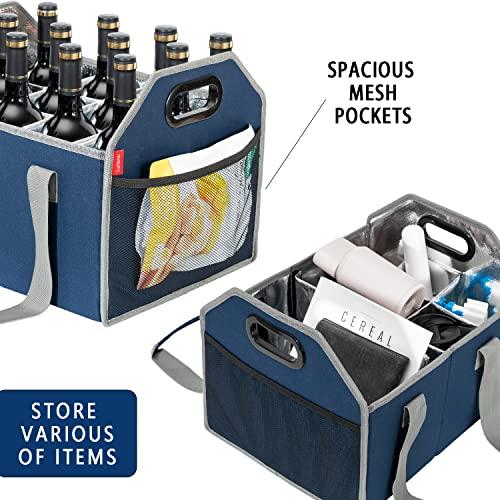 Collapsible 12 Bottle Storage Box Reusable Portable Wine Carrier Case for Tote Bag Moving, Vacation Bottle Caddy Grocery Shopping Accessory (Blue) - Image 7