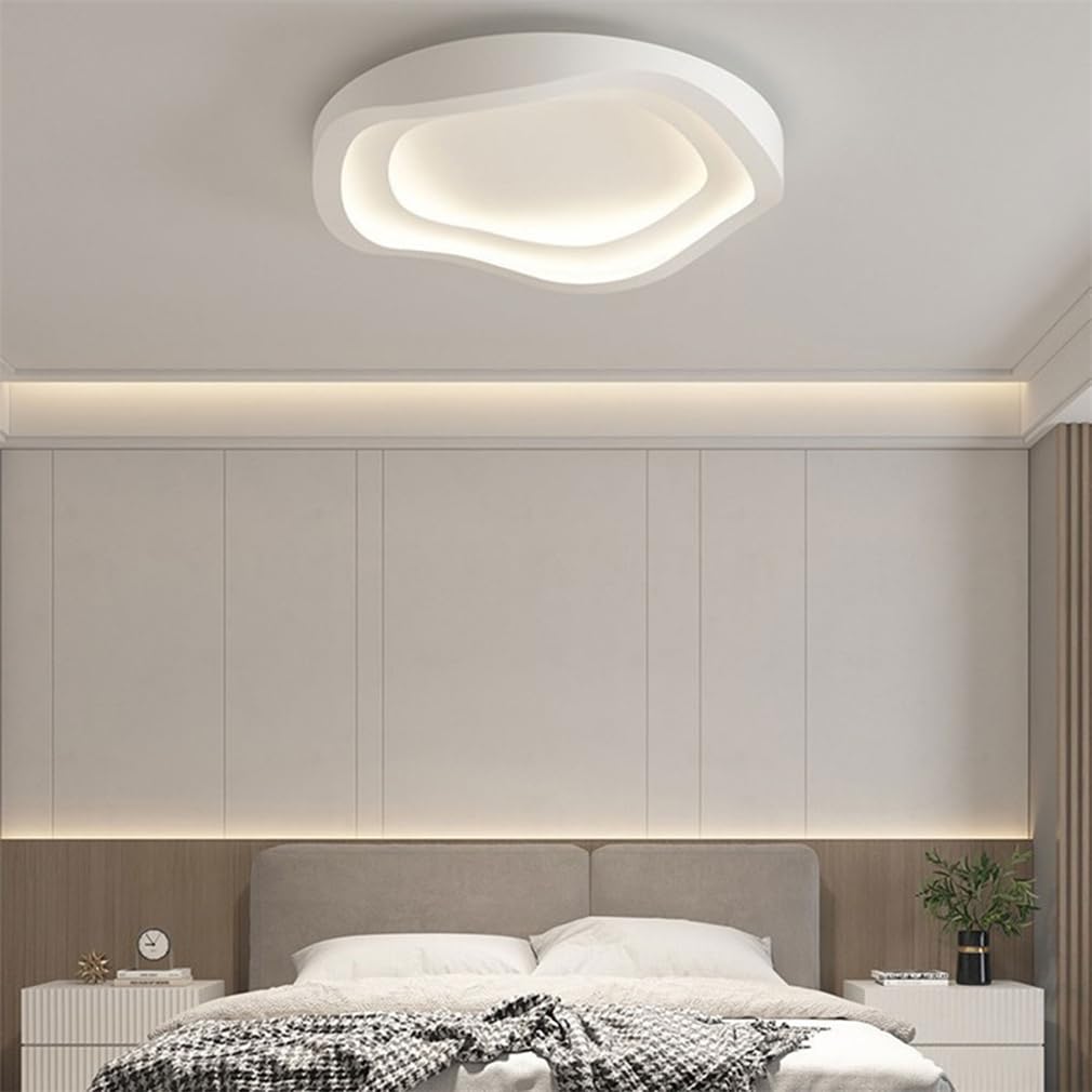 Lampy sufitowe LED 48 W, skandynawskie nowoczesne oprawy oświetleniowe, oświetlenie otoczenia na korytarz, białe okrągłe metalowe lampy sufitowe, oprawy oświetleniowe