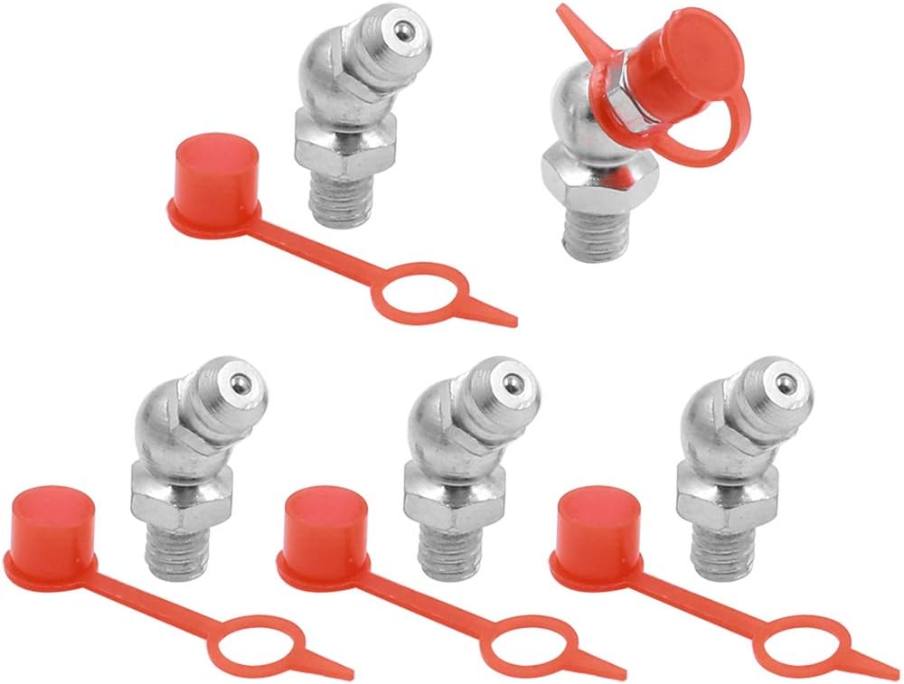 X AUTOHAUX M8 Hydraulic Grease Nipple Fittings Iron Zinc 45