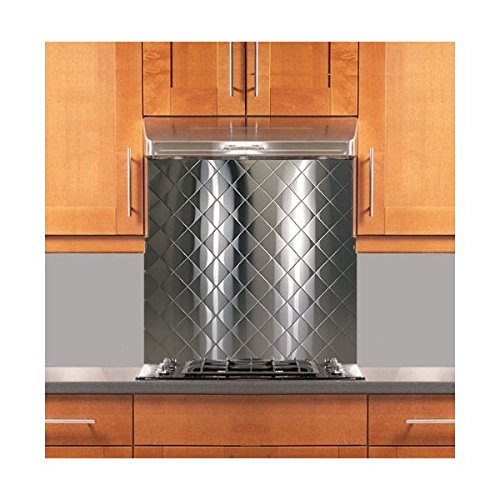 Quilted Stainless Steel Backsplash (Various Sizes, Hemmed Edge) (24" x