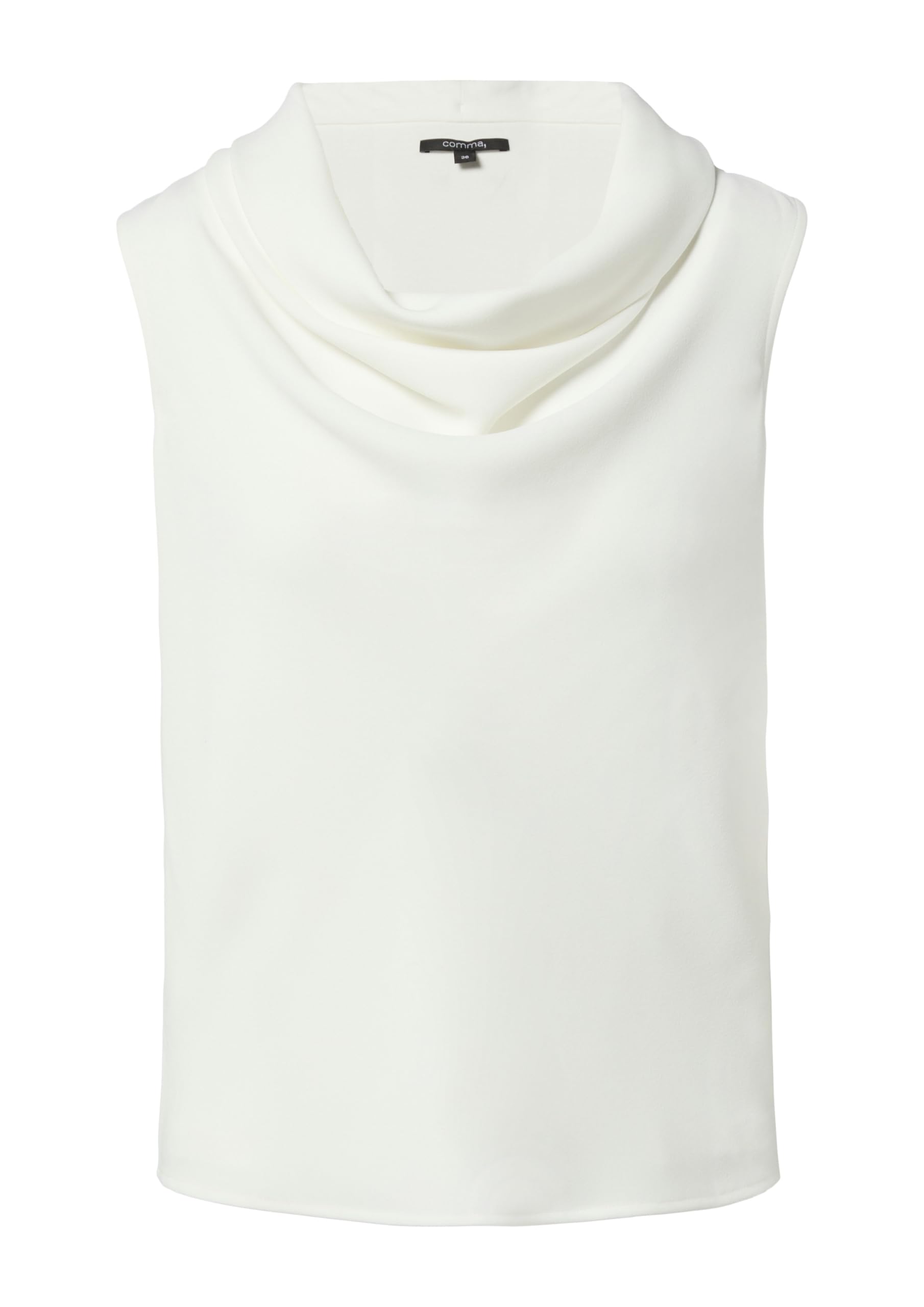 Comma Jersey-Top mit Wasserfall-Ausschnitt