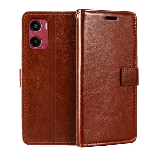 Compatível com Motorola Moto G05 4G, capa flip magnética de couro PU premium com suporte para cartão e suporte para Motorola Moto G05 4G marrom