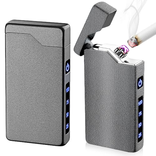 WIYETY USB Wiederaufladbares Lichtbogenfeuerzeug:Wasserdicht Winddicht Elektronisches Feuerzeug mit Batterieanzeige, Plasma Feuerzeug Wiederaufladbar Typ C Feuerzeug für Männer (Schwarz) WIYETY USB Wiederaufladbares Lichtbogenfeuerzeug:Wasserdicht Winddicht Elektronisches Feuerzeug mit Batterieanzeige, Plasma Feuerzeug Wiederaufladbar Typ C Feuerzeug für Männer (Schwarz)