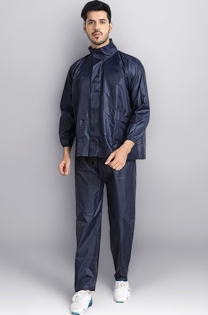 Rain Coat with Hood Rainsuit For Men Waterproof Rain Jacket Suit with Storage Bag - Colour As Per Stock Available