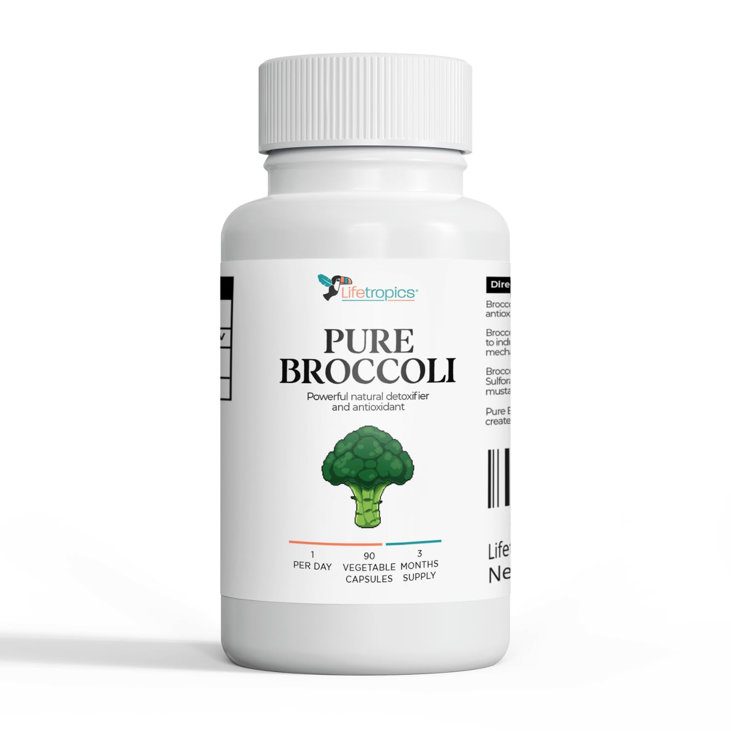 Lifetropics Pure Broccoli | 400mg 50:1 Broccoli Seed Extract + 100mg Mustard Seed | Sulforaphane Precursor | Detox Support | No Fillers | Vegan Capsules | 90 Count – 3 Month Supply